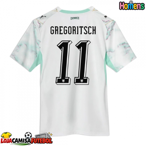 Camisa de Futebol Áustria Michael Gregoritsch #11 Equipamento Secundário Mundo 2026 Manga Curta